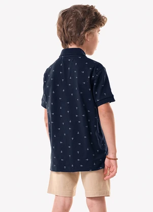 Trick Nick - Conjunto Infantil Polo com Bermuda Azul - TRICK NICK