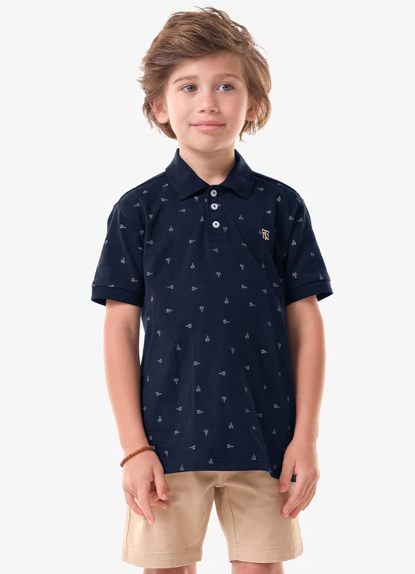 Trick Nick - Conjunto Infantil Polo com Bermuda Azul