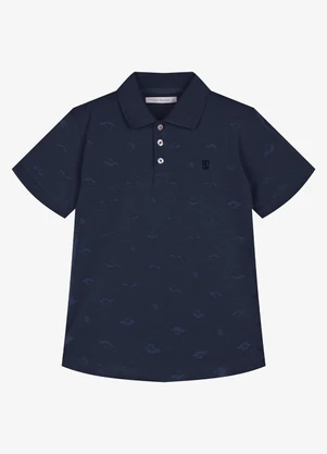 Trick Nick - Conjunto Infantil Polo com Bermuda Azul - TRICK NICK