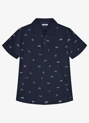 Trick Nick - Conjunto Infantil Polo com Bermuda Azul - TRICK NICK
