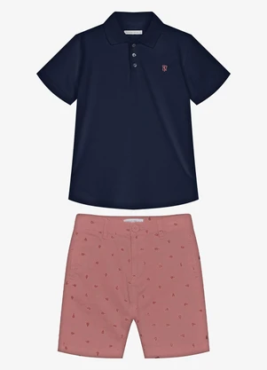 Trick Nick - Conjunto Infantil Polo com Bermuda Azul - TRICK NICK