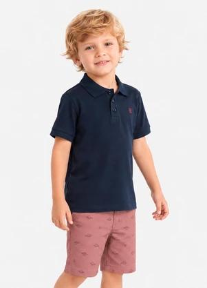 Trick Nick - Conjunto Infantil Polo com Bermuda Azul - TRICK NICK