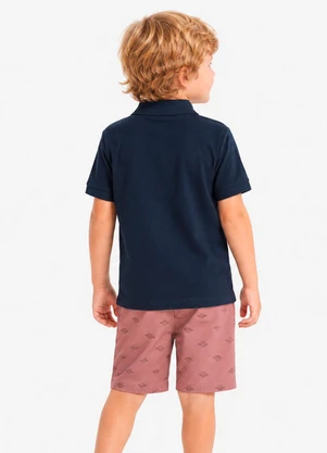 Trick Nick - Conjunto Infantil Polo com Bermuda Azul - TRICK NICK