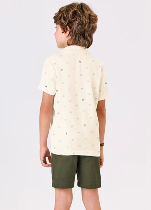 Trick Nick - Conjunto Infantil Polo com Bermuda Bege - TRICK NICK