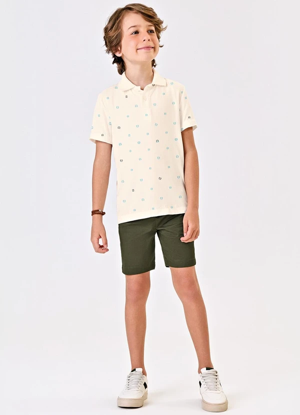 Trick Nick - Conjunto Infantil Polo com Bermuda Bege 3