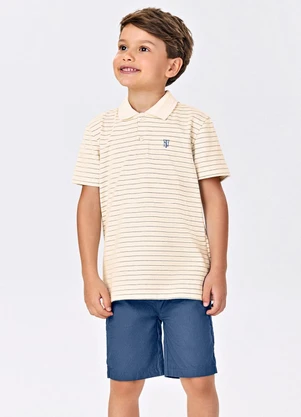 Trick Nick - Conjunto Infantil Polo com Bermuda Bege - TRICK NICK
