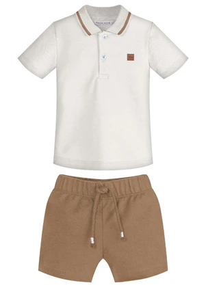Trick Nick - Conjunto Infantil Polo com Bermuda Bege - TRICK NICK