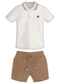 Trick Nick - Conjunto Infantil Polo com Bermuda Bege - variação: Bege