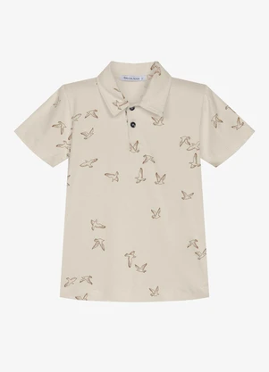 Trick Nick - Conjunto Infantil Polo com Bermuda Bege - TRICK NICK
