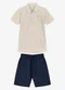 Trick Nick - Conjunto Infantil Polo com Bermuda Bege - variação: Bege