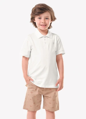 Trick Nick - Conjunto Infantil Polo com Bermuda Bege - TRICK NICK