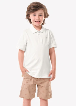 Trick Nick - Conjunto Infantil Polo com Bermuda Bege - TRICK NICK