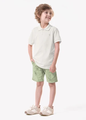 Trick Nick - Conjunto Infantil Polo com Bermuda Bege - TRICK NICK