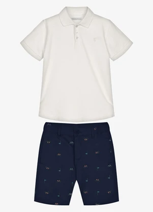 Trick Nick - Conjunto Infantil Polo com Bermuda Bege - TRICK NICK