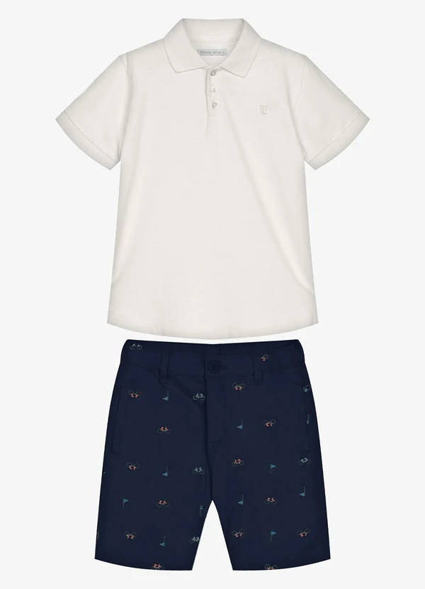Trick Nick - Conjunto Infantil Polo com Bermuda Bege