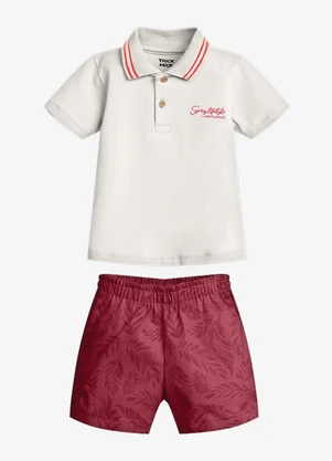 Trick Nick - Conjunto Infantil Polo com Bermuda Bege - TRICK NICK