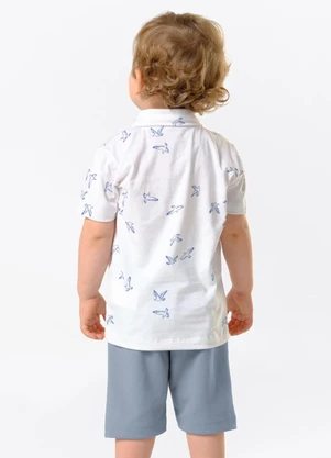 Trick Nick - Conjunto Infantil Polo com Bermuda Branco - TRICK NICK