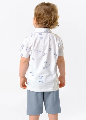 Trick Nick - Conjunto Infantil Polo com Bermuda Branco - TRICK NICK