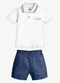 Trick Nick - Conjunto Infantil Polo com Bermuda Verde - variação: Branco