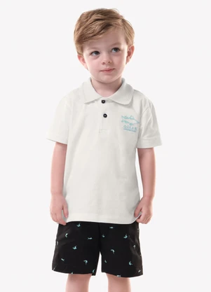 Trick Nick - Conjunto Infantil Polo com Bermuda Branco - TRICK NICK