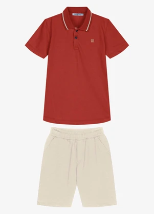 Trick Nick - Conjunto Infantil Polo com Bermuda Laranja - TRICK NICK