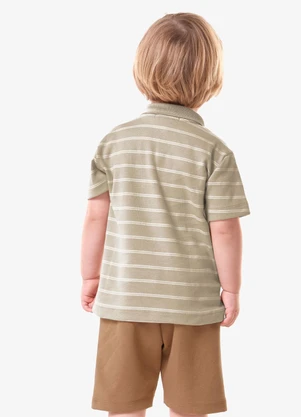 Trick Nick - Conjunto Infantil Polo com Bermuda Marrom - TRICK NICK