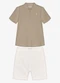 Trick Nick - Conjunto Infantil Polo com Bermuda Marrom - variação: Marrom