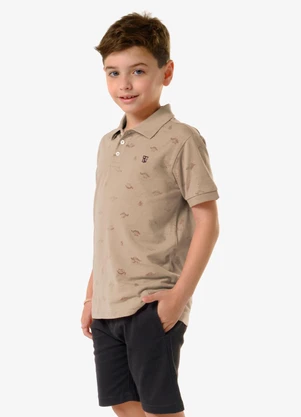Trick Nick - Conjunto Infantil Polo com Bermuda Marrom - TRICK NICK