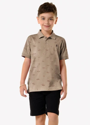Trick Nick - Conjunto Infantil Polo com Bermuda Marrom - TRICK NICK