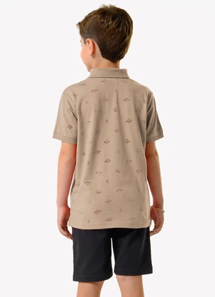 Trick Nick - Conjunto Infantil Polo com Bermuda Marrom - TRICK NICK