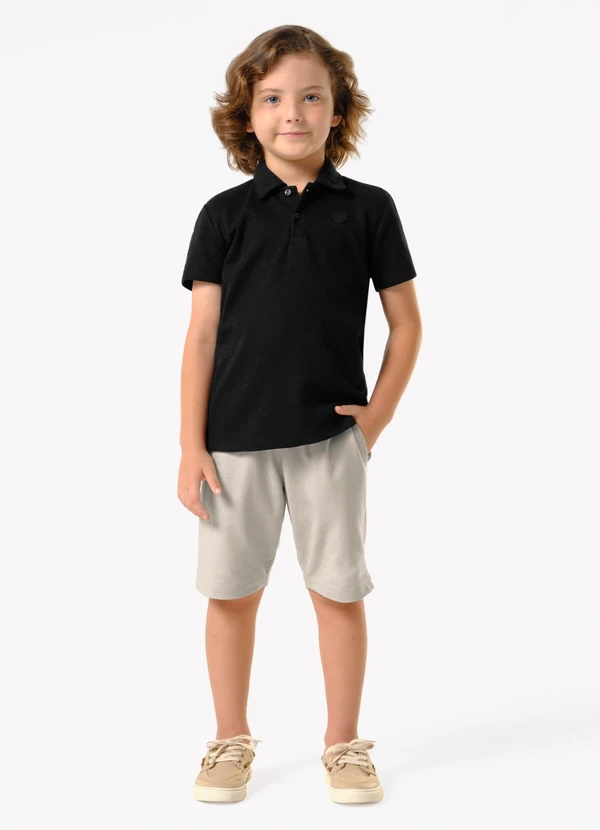 Trick Nick - Conjunto Infantil Polo com Bermuda Preto