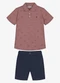 Trick Nick - Conjunto Infantil Polo com Bermuda Marrom - variação: Rosa