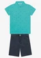 Trick Nick - Conjunto Infantil Polo com Bermuda Bege - variação: Verde