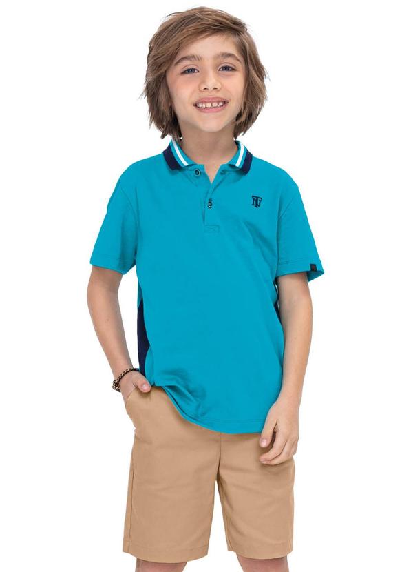Trick Nick - Conjunto Infantil Polo com Bermuda Azul