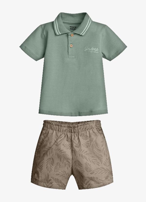Trick Nick - Conjunto Infantil Polo com Bermuda Verde