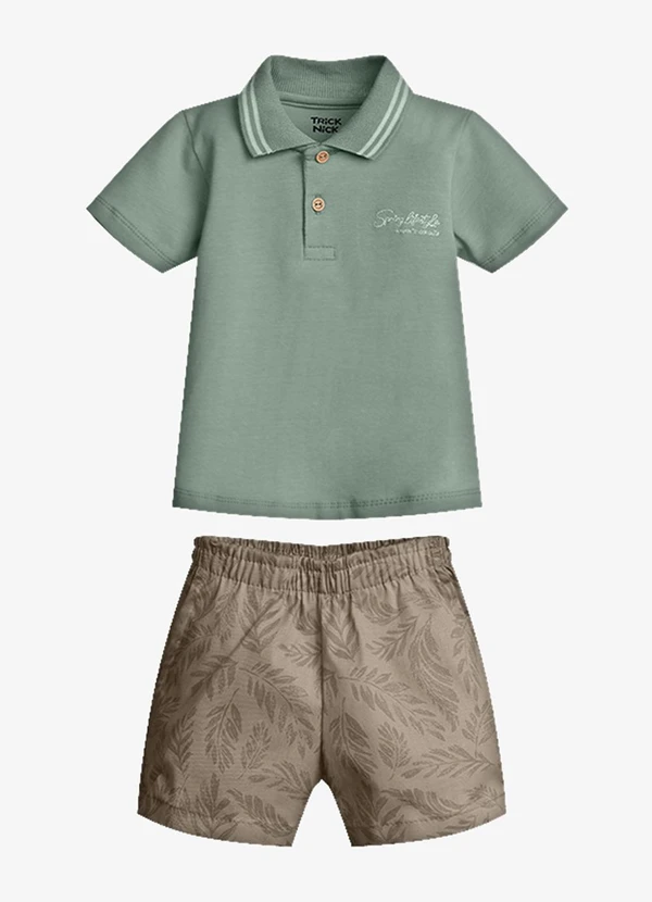 Trick Nick - Conjunto Infantil Polo com Bermuda Verde