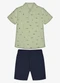 Trick Nick - Conjunto Infantil Polo com Bermuda Bege - variação: Verde