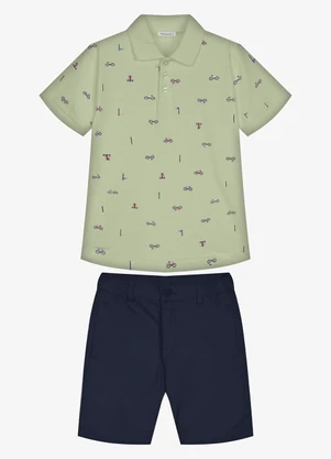 Trick Nick - Conjunto Infantil Polo com Bermuda Verde - TRICK NICK