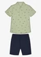 Trick Nick - Conjunto Infantil Polo com Bermuda Bege - variação: Verde