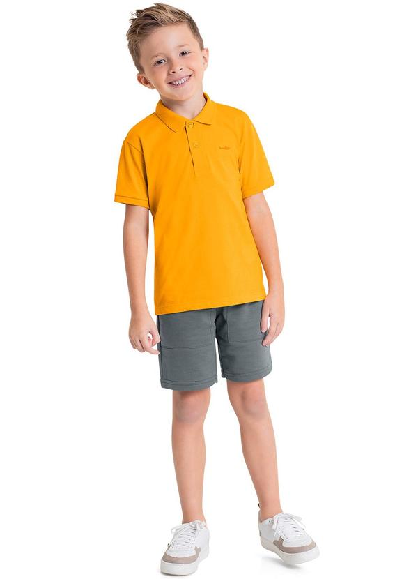 Quimby - Conjunto Infantil Polo e Bermuda Amarelo