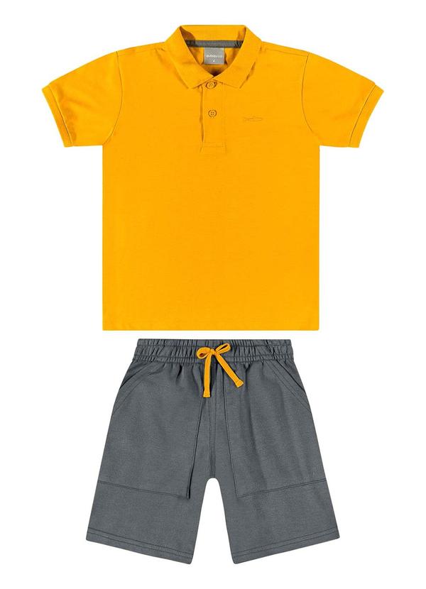 Quimby - Conjunto Infantil Polo e Bermuda Amarelo 2
