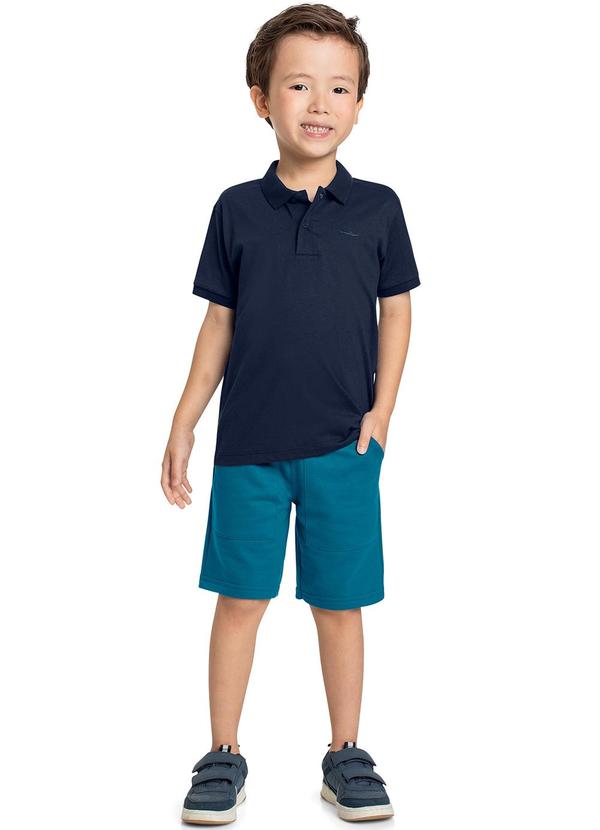 Quimby - Conjunto Infantil Polo e Bermuda Azul