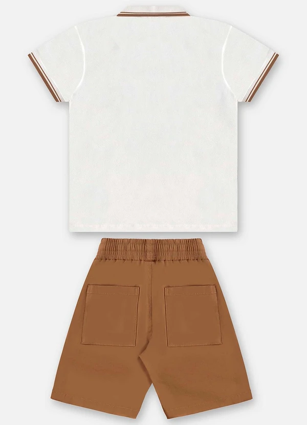 Up Baby - Conjunto Infantil Polo e Bermuda Branco 3