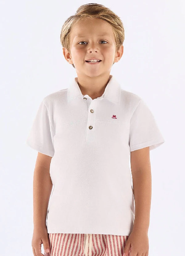 Up Baby - Conjunto Infantil Polo e Bermuda Branco 2