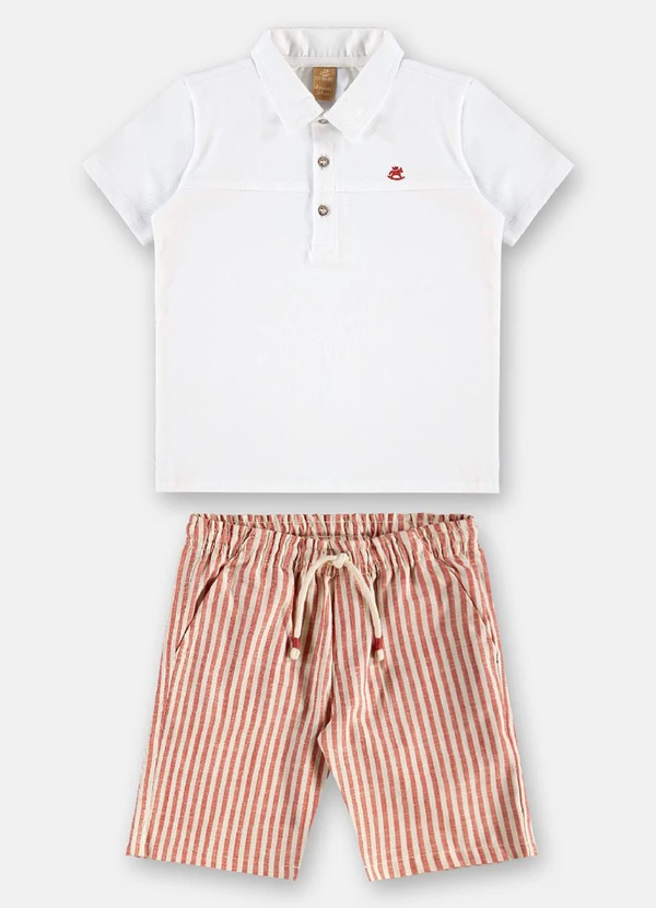 Up Baby - Conjunto Infantil Polo e Bermuda Branco 4