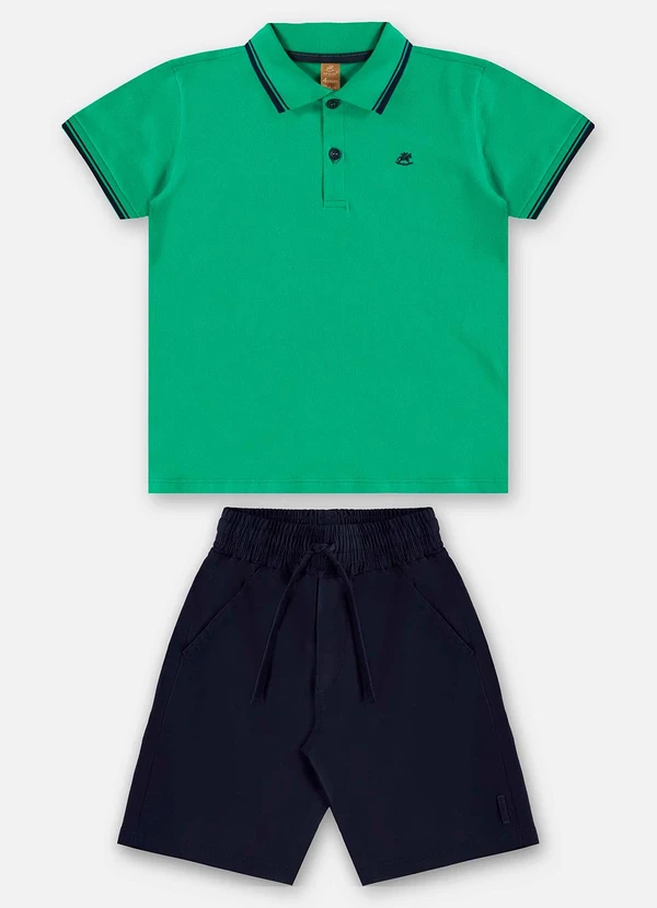 Up Baby - Conjunto Infantil Polo e Bermuda Verde 2