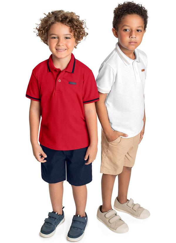 Quimby - Conjunto Infantil Polo e Bermuda Vermelho 2
