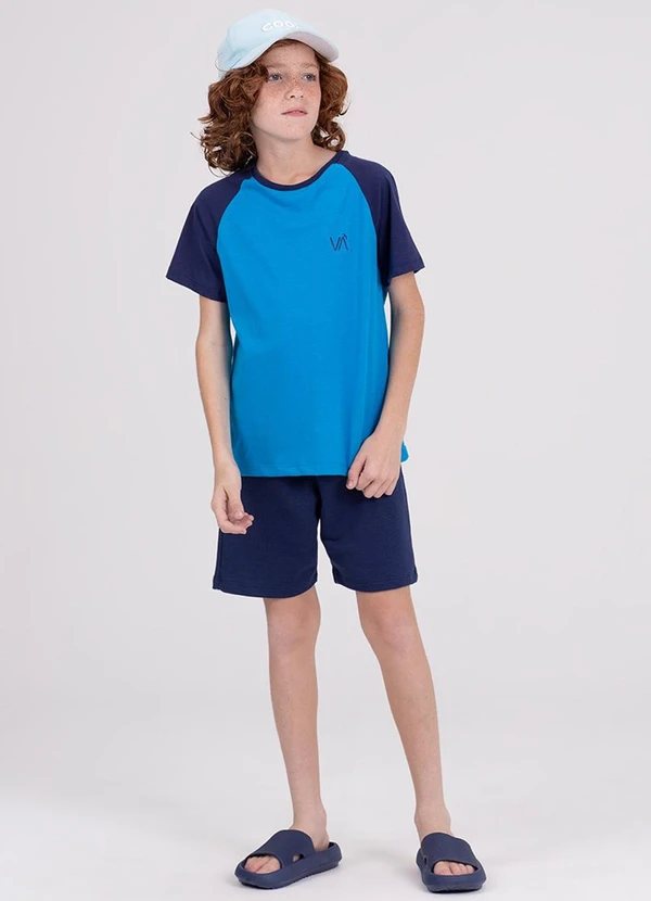 Vida Costeira - Conjunto Infantil Raglan Slevee Azul 1