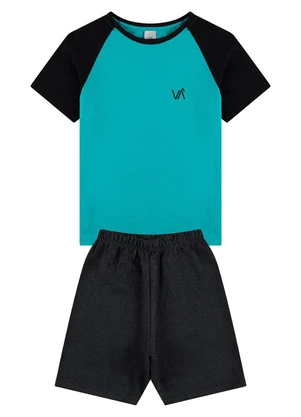 Vida Costeira - Conjunto Infantil Raglan Slevee Verde - VIDA COSTEIRA