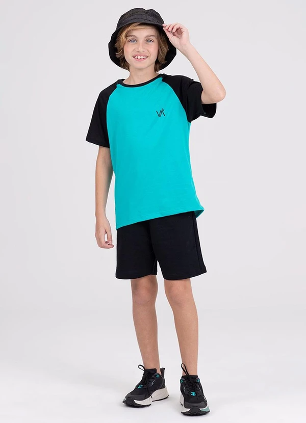 Vida Costeira - Conjunto Infantil Raglan Slevee Verde